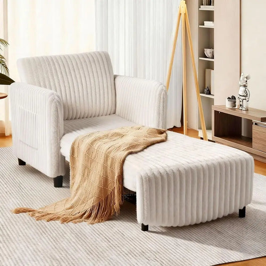 Premium Wooden Convertible Sleeper Chair Retractable Pull Out Sofa