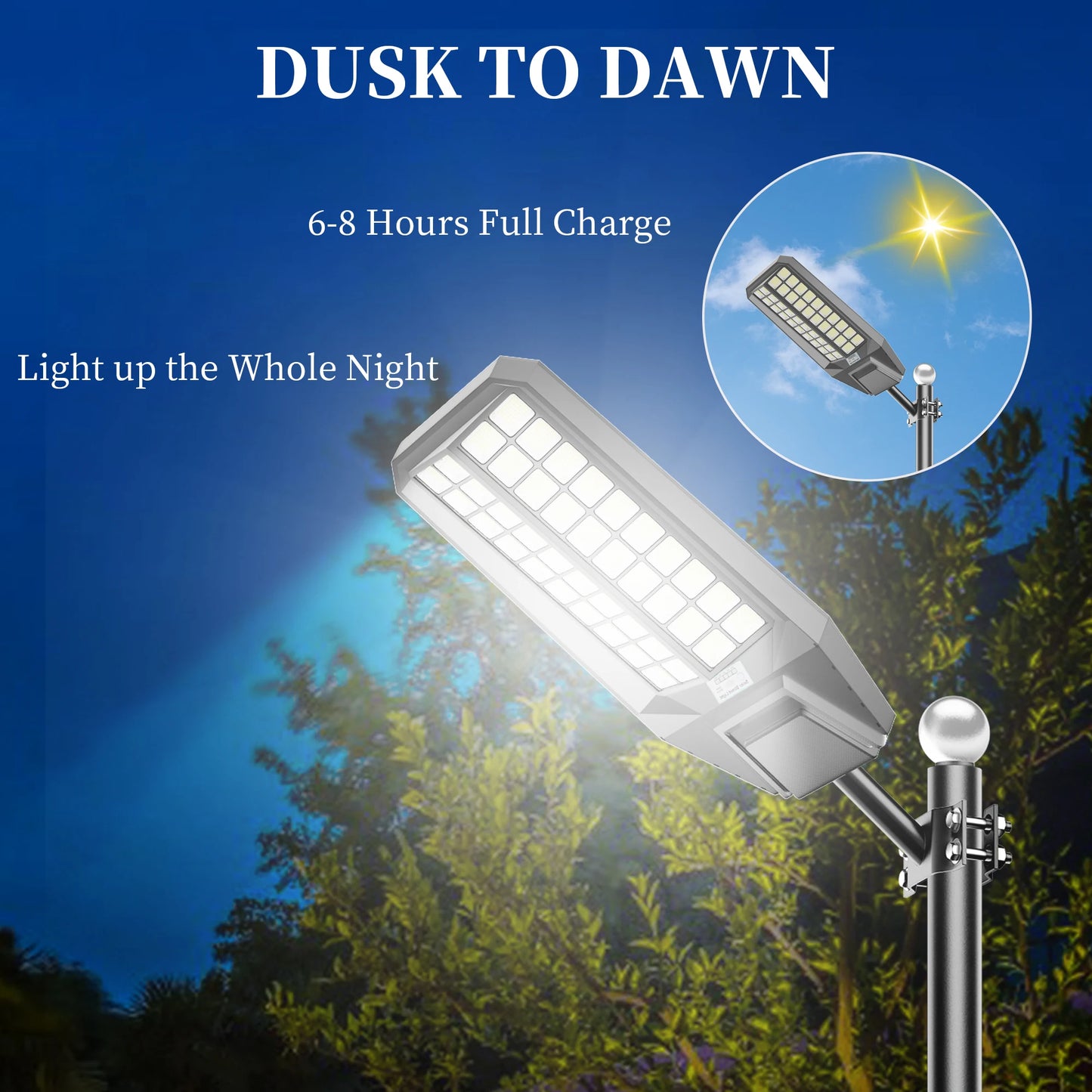 8000W Outdoor Solar Street Light LED Motion Sensor IP65