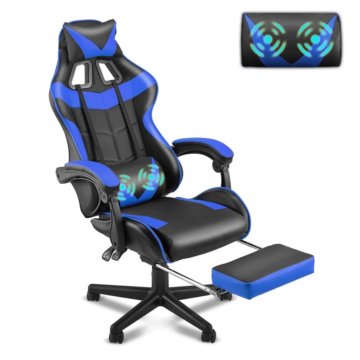 Ergonomic Gaming Chair With Bunny Ears Headrest Lumbar Support