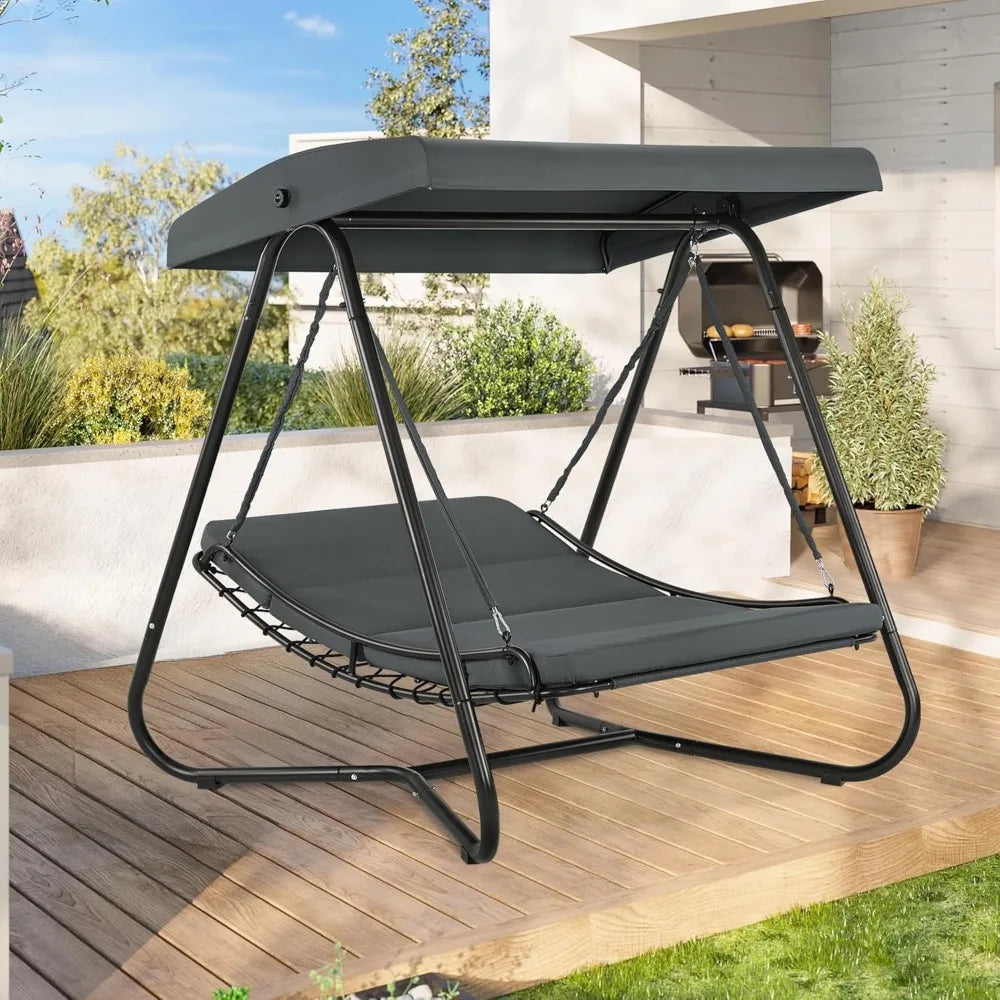 Macrout Hammock Swing Chair with Recliner Outdoor Lounge