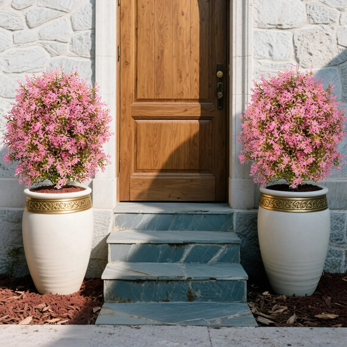 Himis 2 Pack Artificial Boxwood Topiary Ball Bush