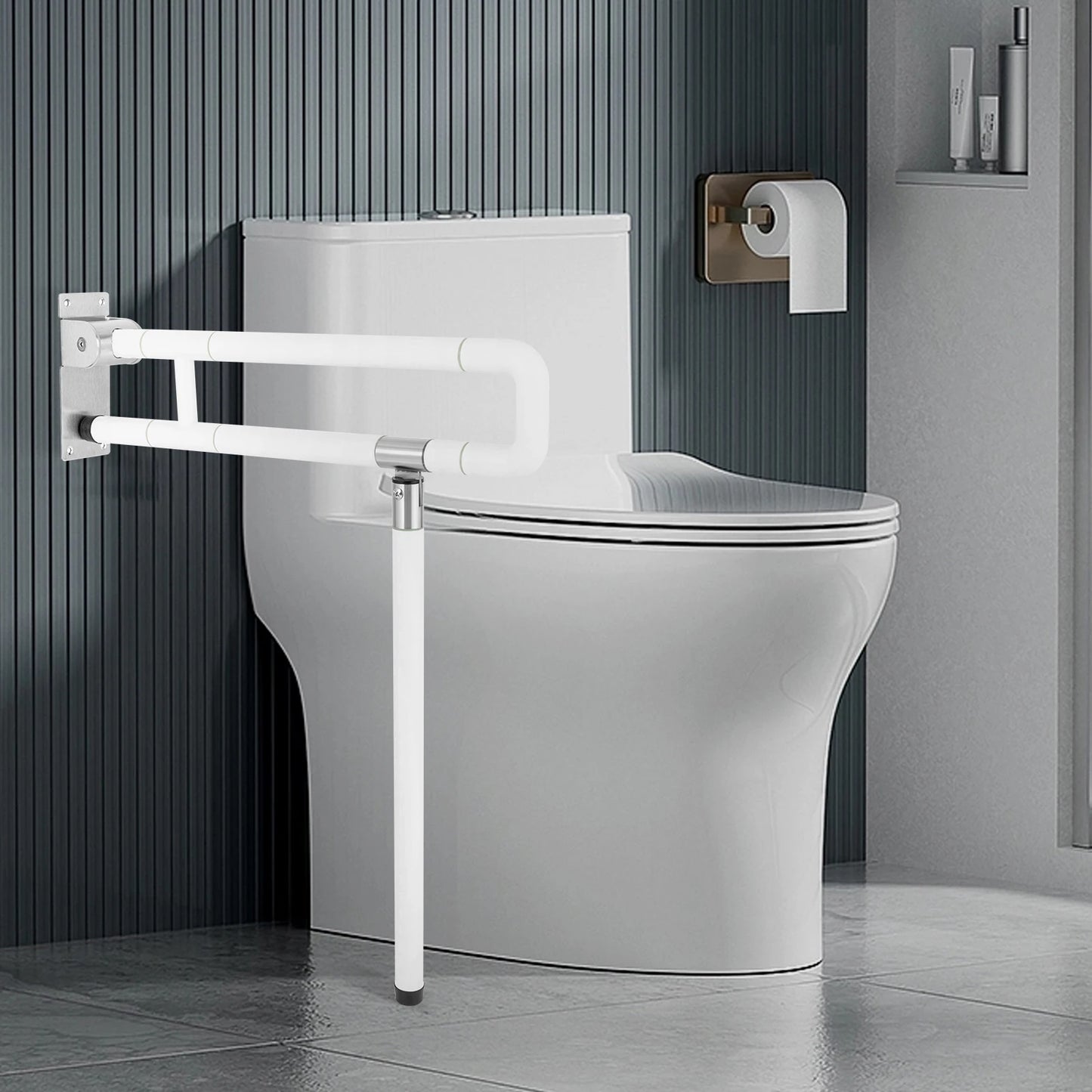 Hign-concerned Toilet Grab Bar Wall Mount Assist Foldable