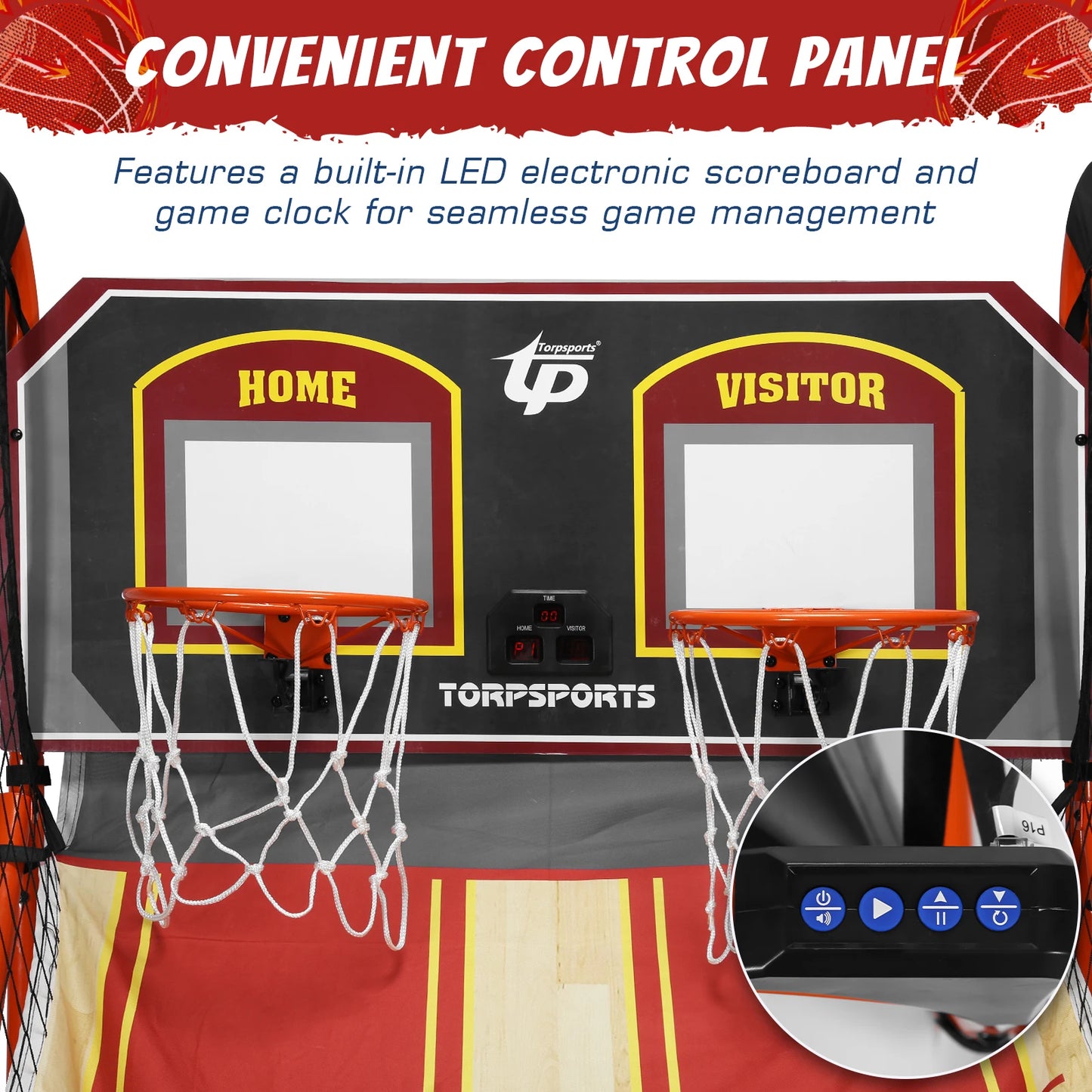 Arcade Cage Basketball Game For Two Players LED Scoring