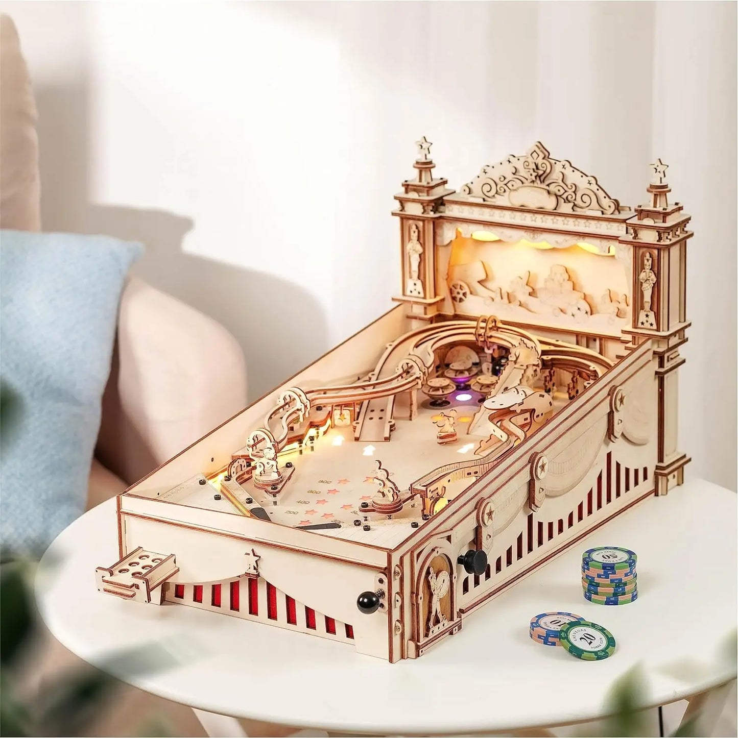 Robotime 3D Pinball Puzzle For Adults Teens Wooden Kit