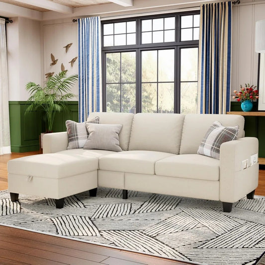 MKDK L Shaped Sectional Sofa With Washable Removable Cover