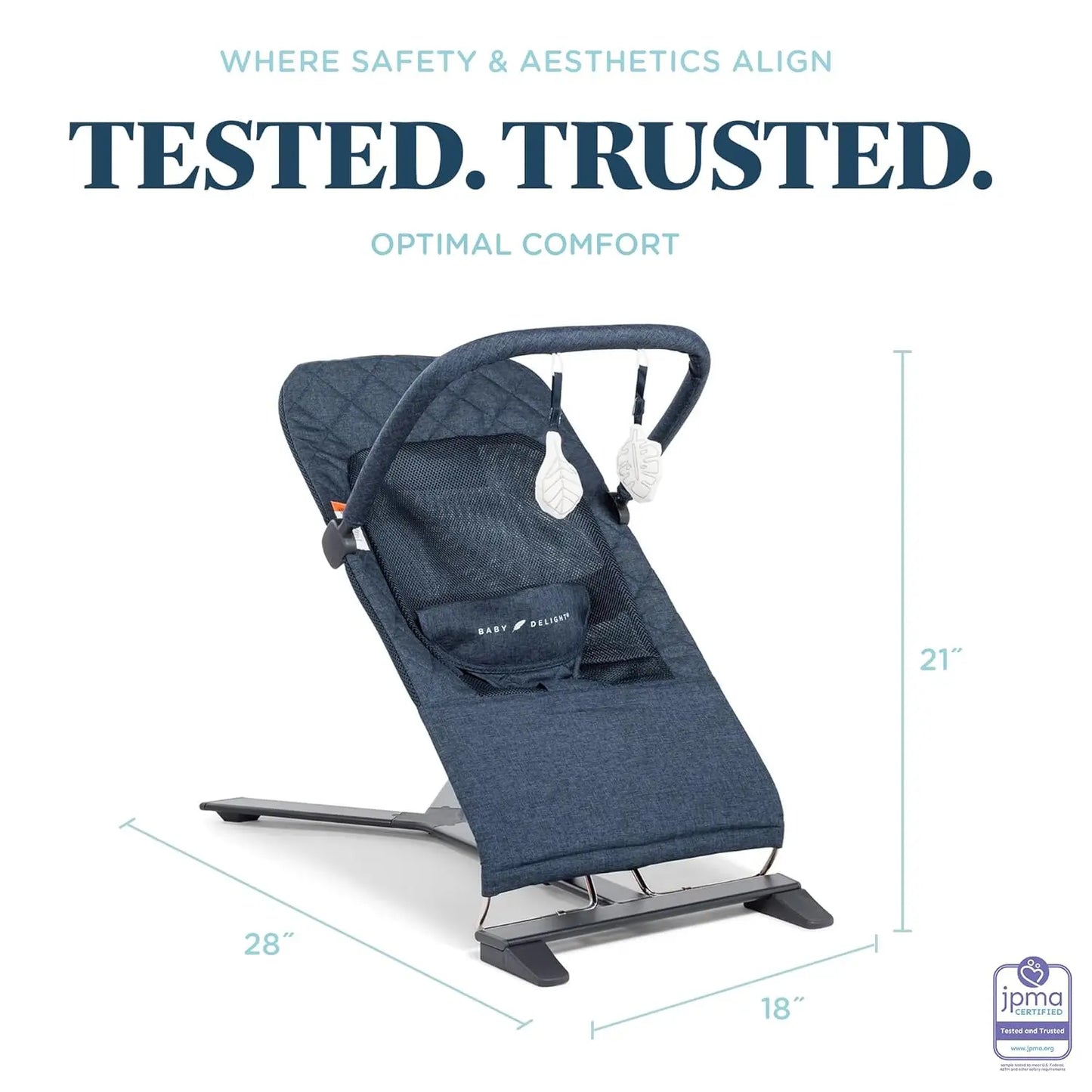 Portable Infant Bouncer With Three Recline Positions