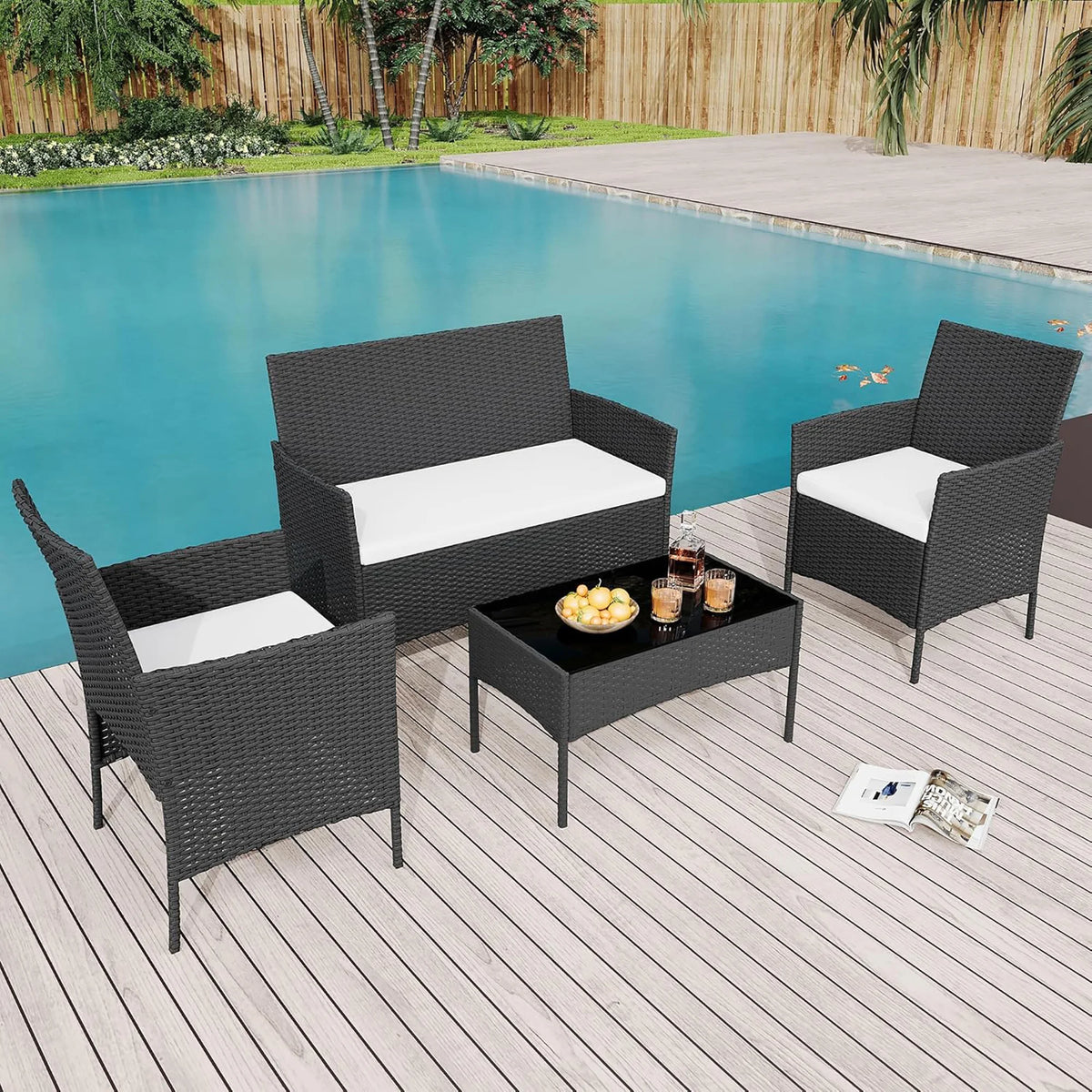 HiMISS Outdoor Rattan Patio Furniture Set With Cushions