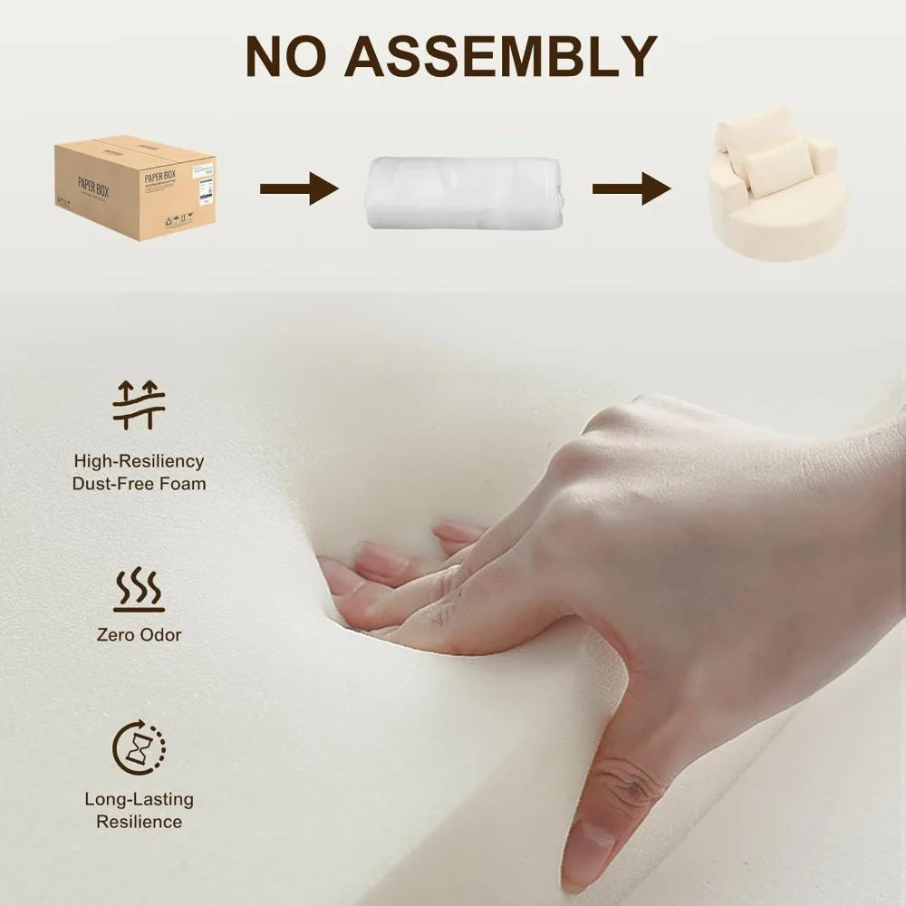 RBXC Barrel Swivel Chair 360 Rotation Chenille Cushioned Comfort