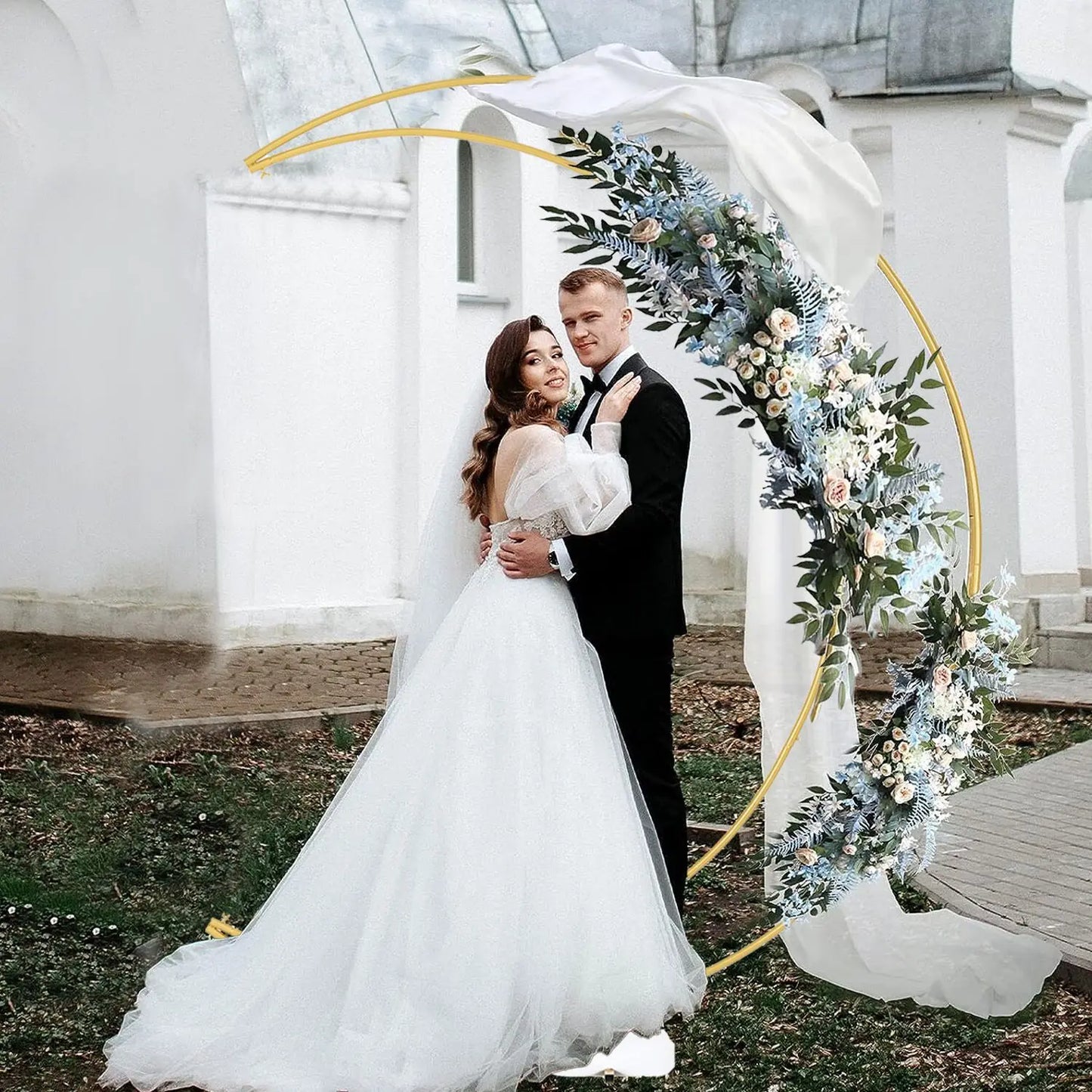 Guangdong Premium Alloy Balloon Arch Stand Curved Wedding BackdropDecorationSuite