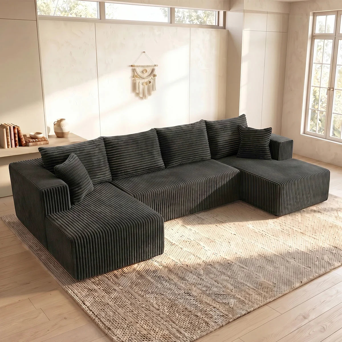 Boneless Modular Cloud Sectional Sofa With Double Chaise