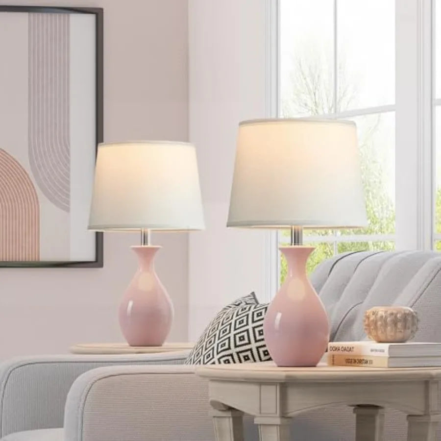 Modern Ceramic Table Lamps Set Of 2 For Bedroom And Living Room