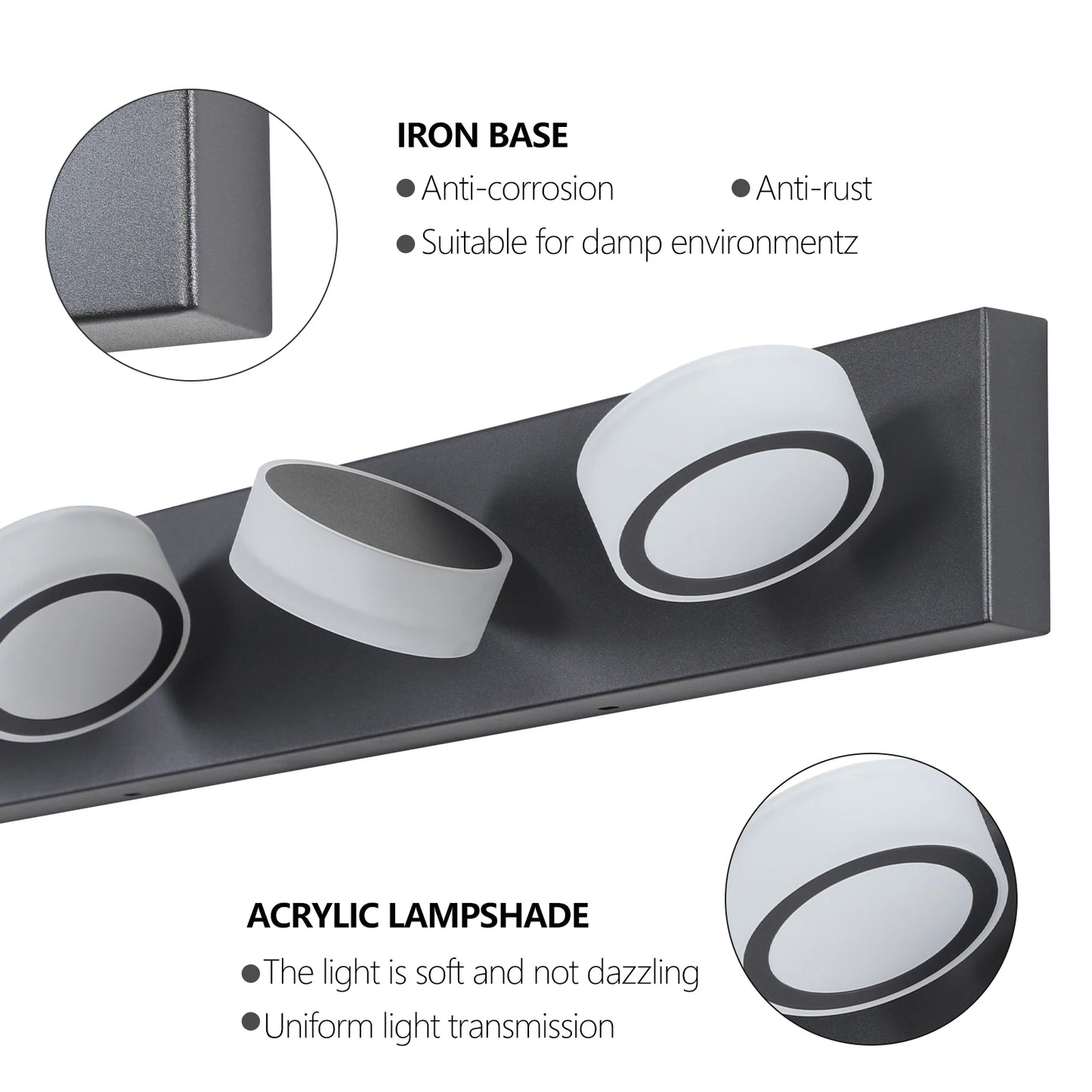 ARLGSITE LED Wall Light With Acrylic Lampshade Energy Saving