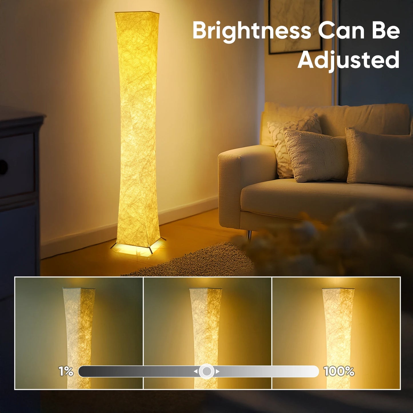Soft Light LED Floor Lamp With Tyvek Shade