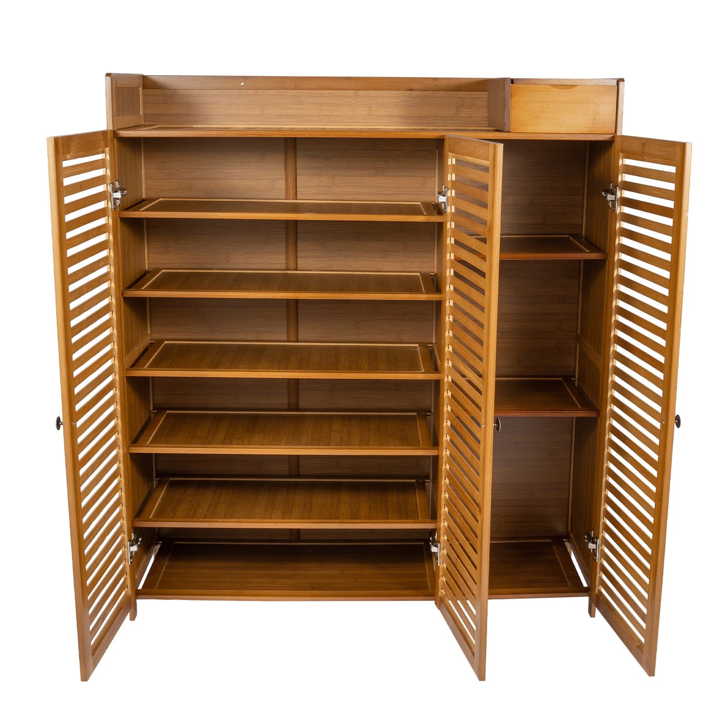 MDF Bamboo Shoe Cabinet With Doors for Hallway Storage