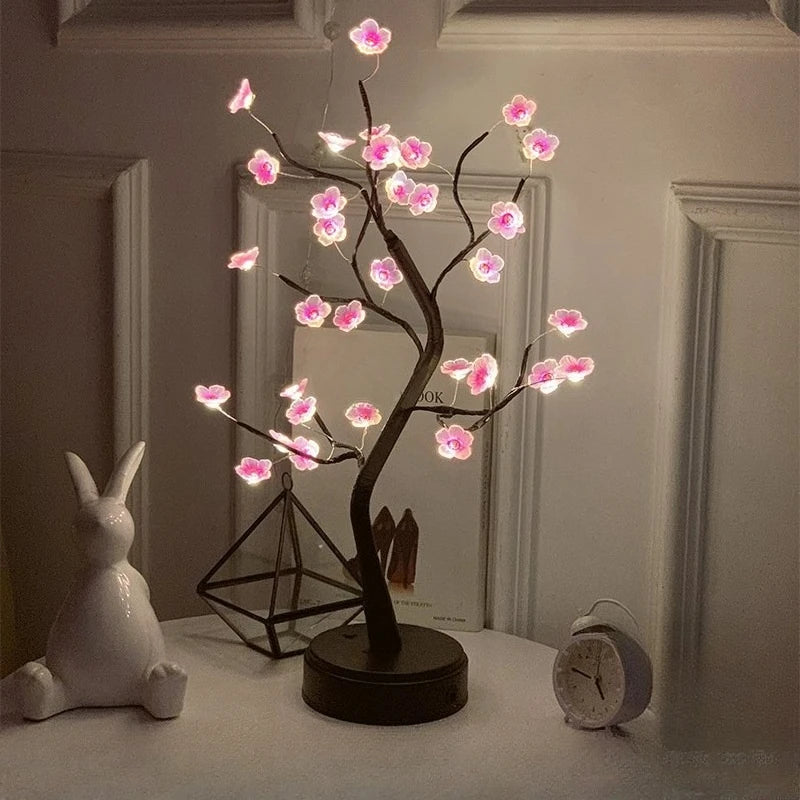 LED Golden Leaf Table Lamp Christmas Tree Night Light
