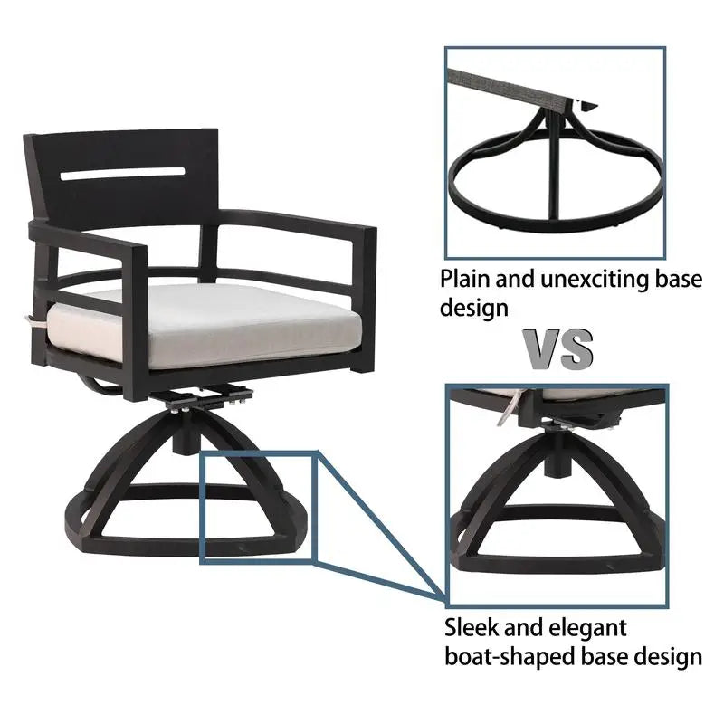 Outdoor Patio Furniture Aluminum Swivel Rockers Set