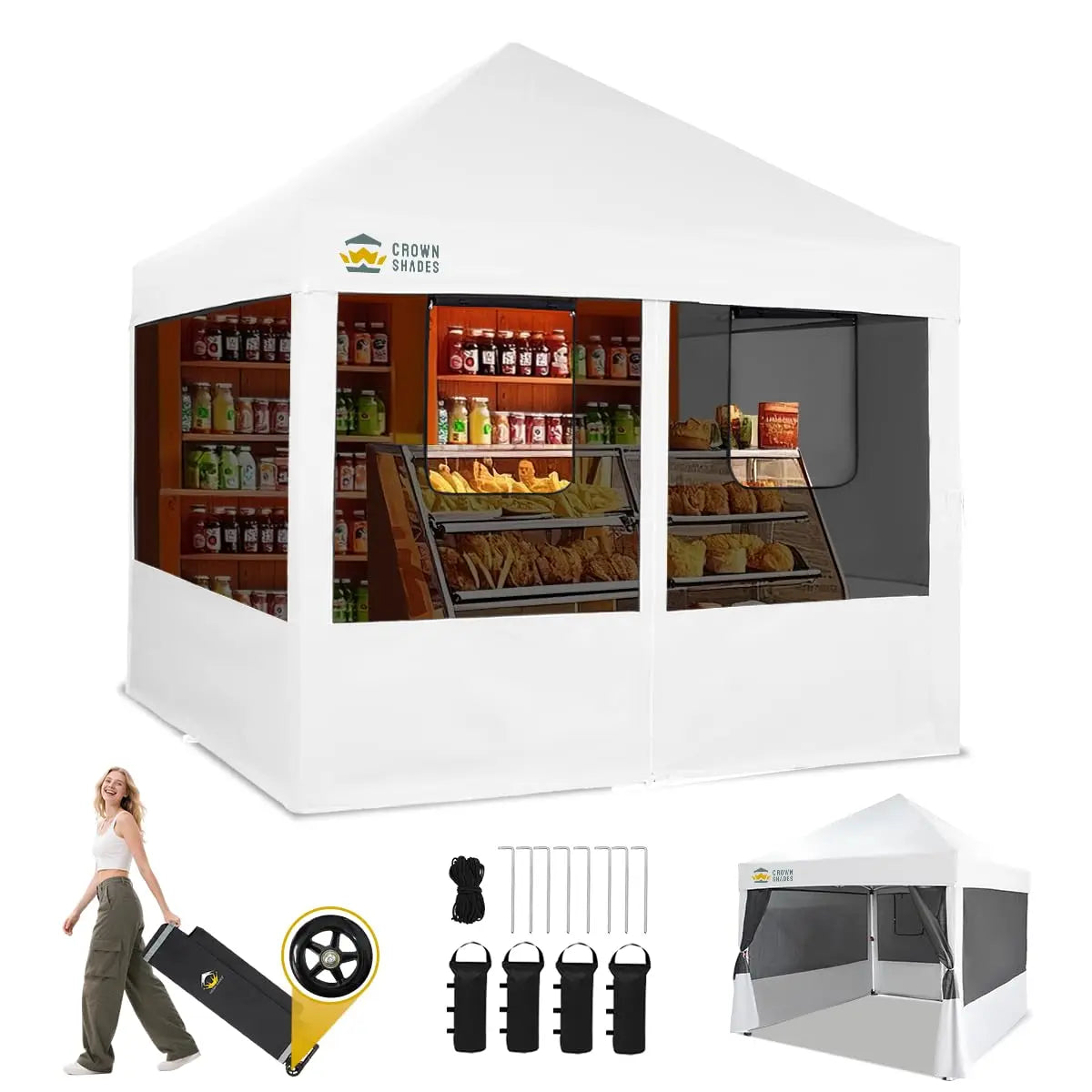 Pop Up Canopy Tent With Mosquito Netting And Centerlock Setup