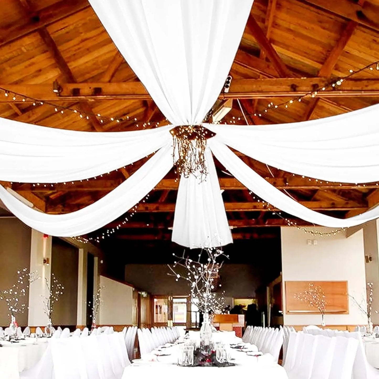 Hign-concerned Chiffon Ceiling Drapes Wedding Arch Draping