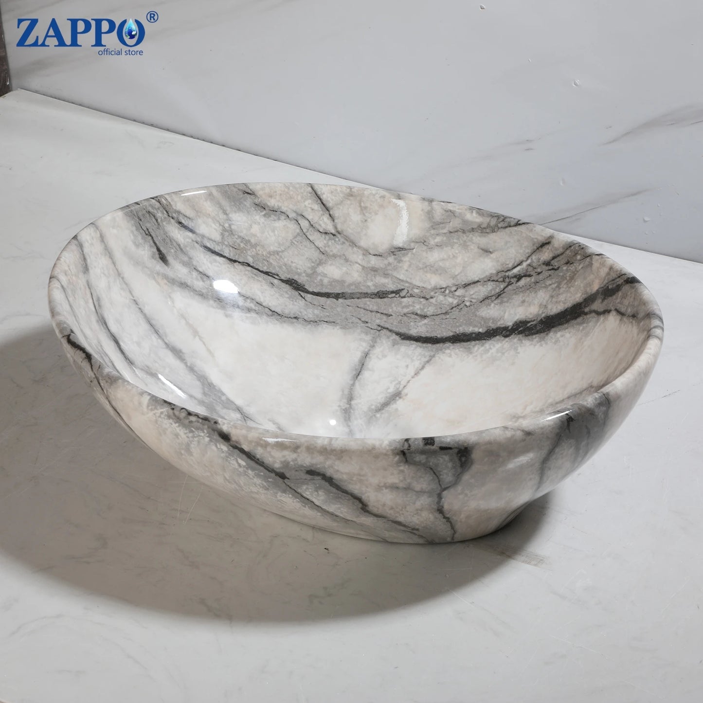 Torayvino Vessel Sink With Faucet Drain Ceramic Oval Bathroom Sink