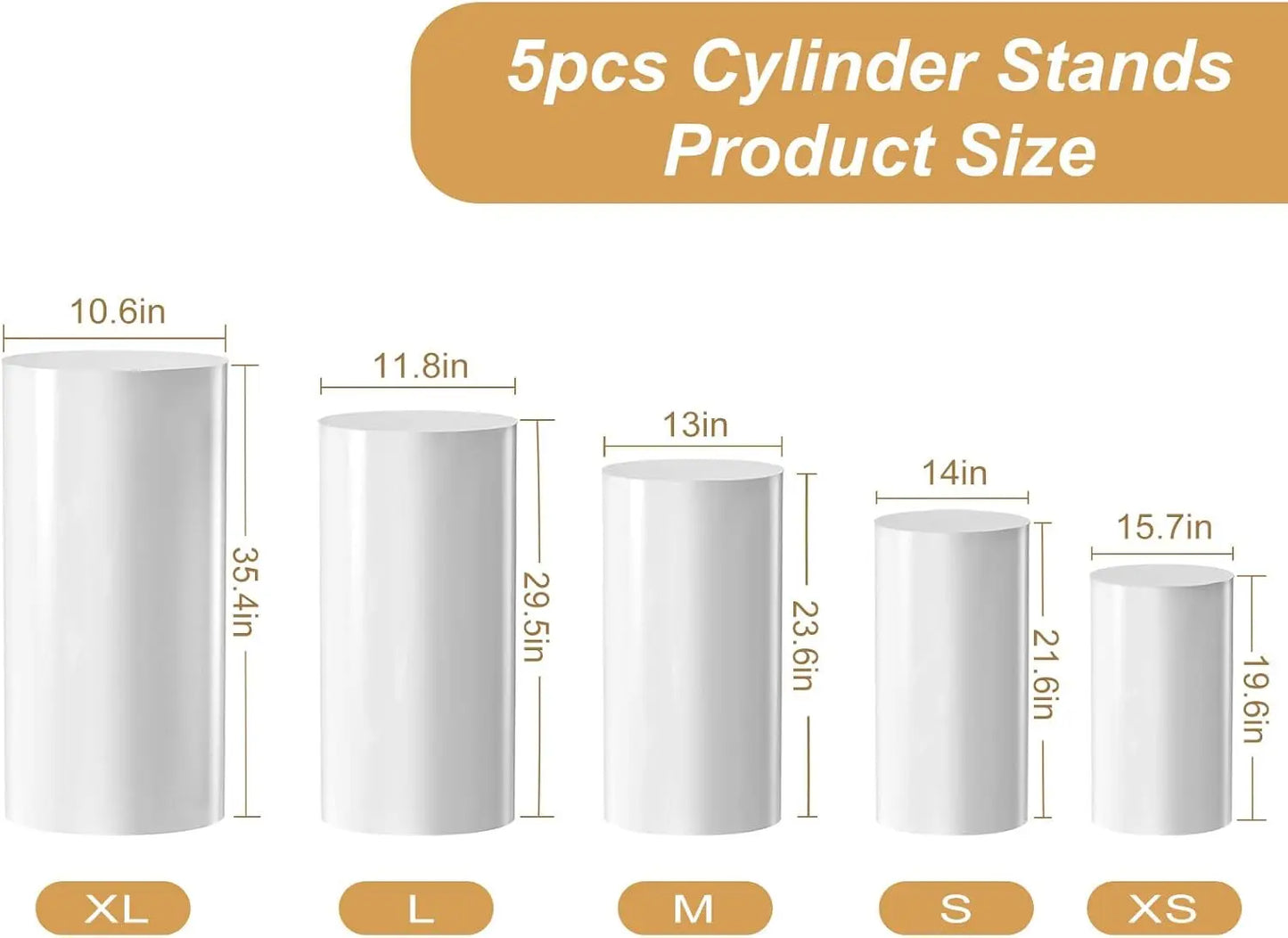 Cylinder Cake Stands Set of 5 Metal Pedestals