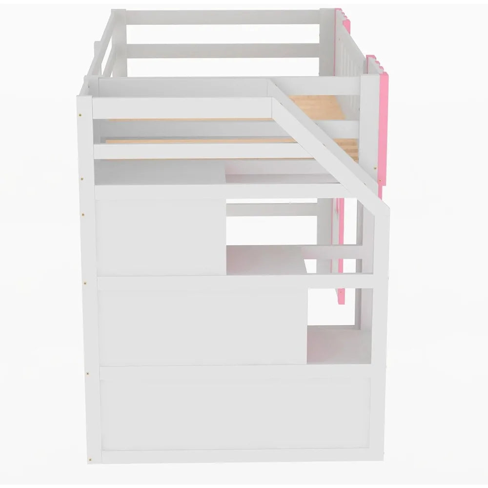 Harper And Bright Designs Loft Bed With Storage Staircase