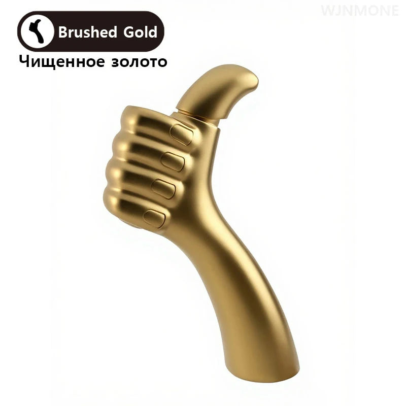 WJNMONE Modern Single Hole Deck Mounted Brass Bathroom Sink Faucet