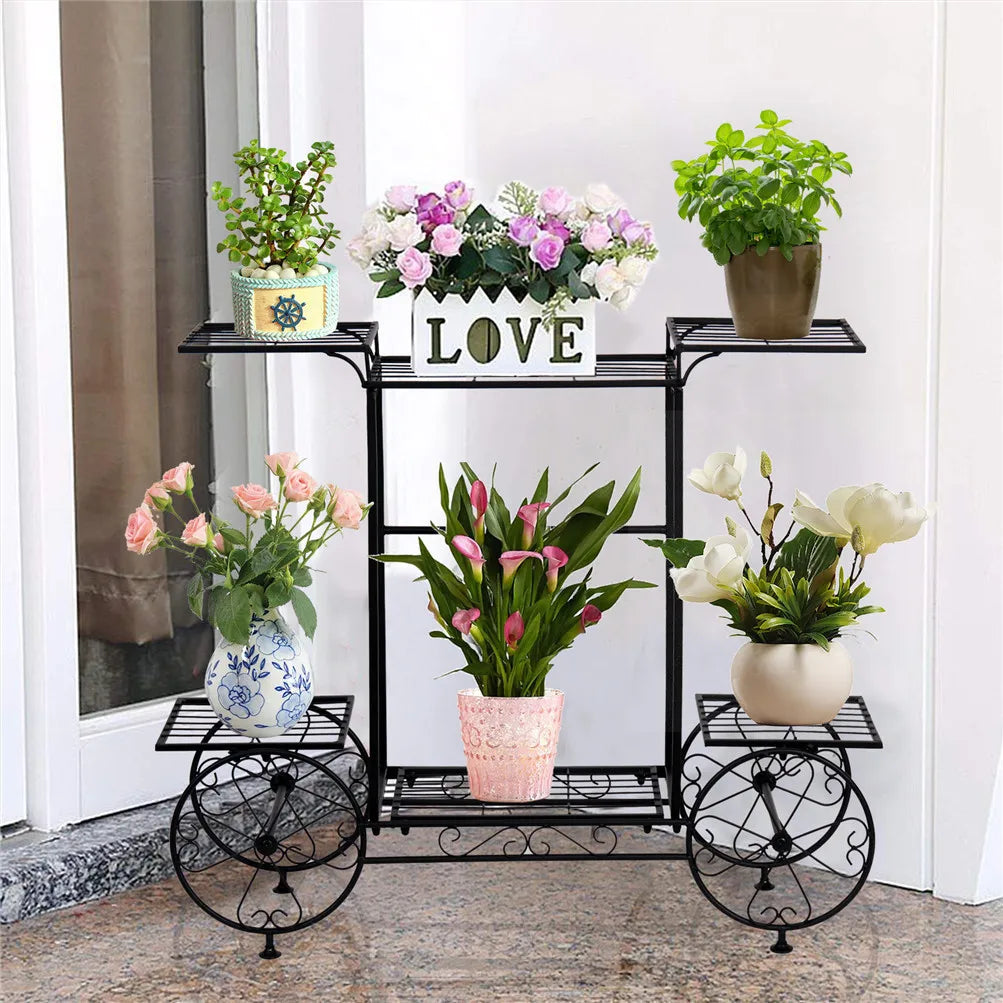 BINGOPAW Metal Plant Stand Indoor Outdoor Garden Display Shelf