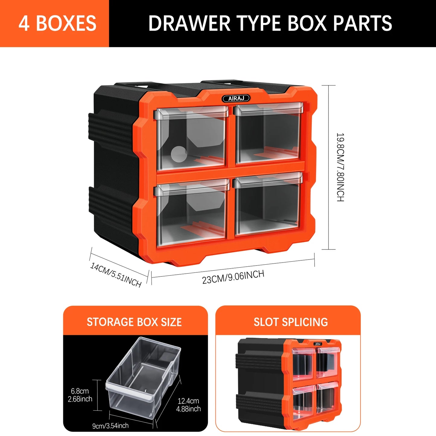 AIRAJ Multi-Grid Drawer Parts Box Wall-Mounted Screw Storage Solution