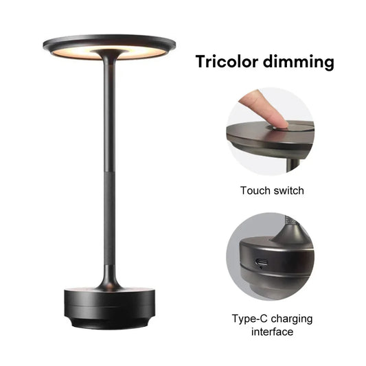 HPH LED Desk Lamp USB Touch Dimming Aluminum Light