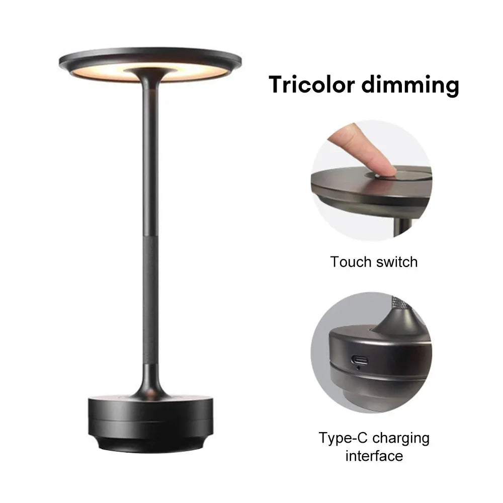 Hph Metal Touch Dimming Rechargeable Led Desktop Lamp