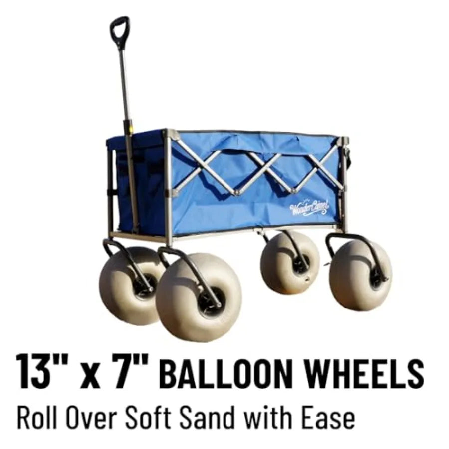 LISM Balloon Wheel Beach Wagon for Sand Collapsible