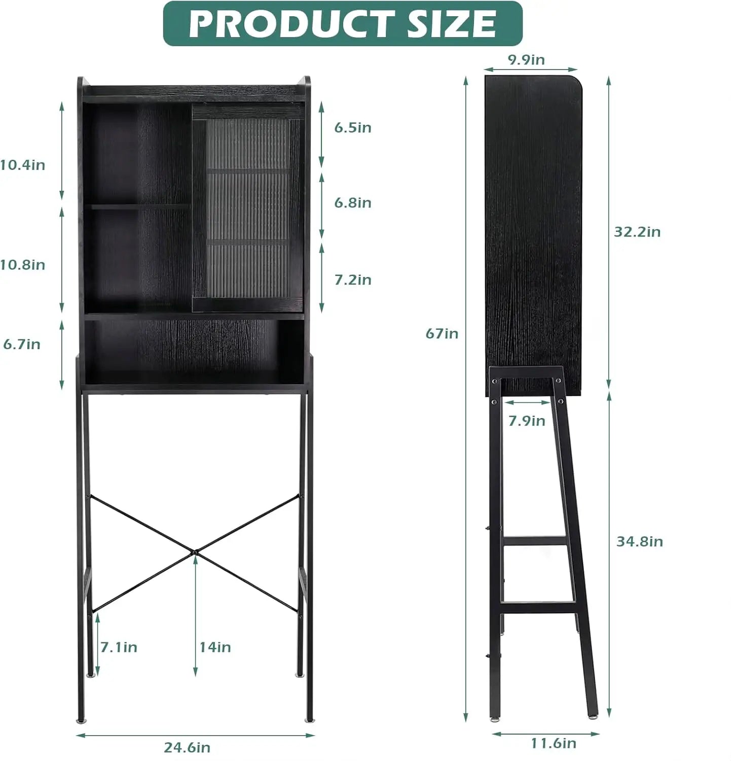 Over Toilet Storage Cabinet With Adjustable Shelves Freestanding
