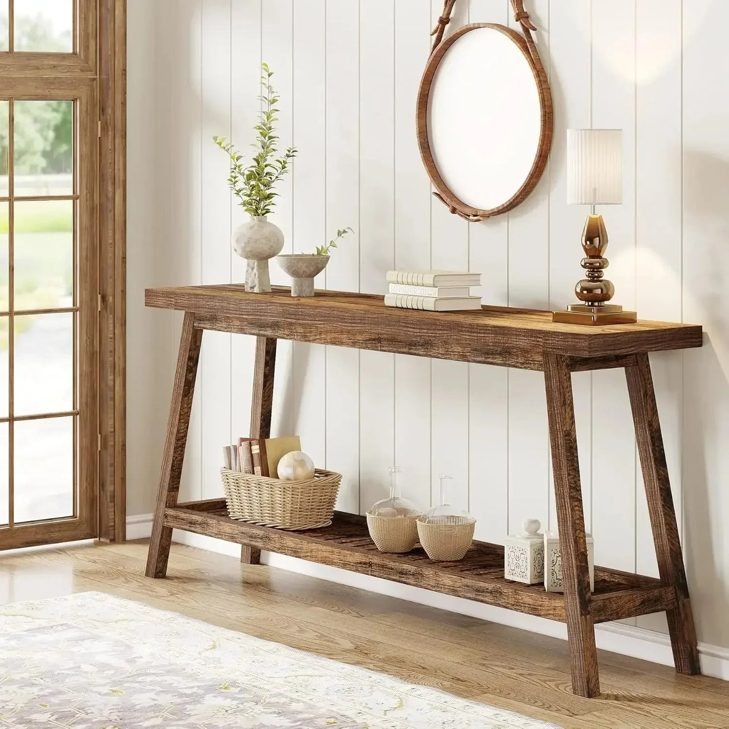 Little Tree Console Table For Entryway Two Tier Hallway