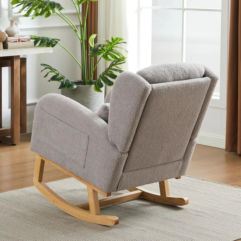 DAFIFY Teddy Upholstered Rocking Glider Chair Mid Century