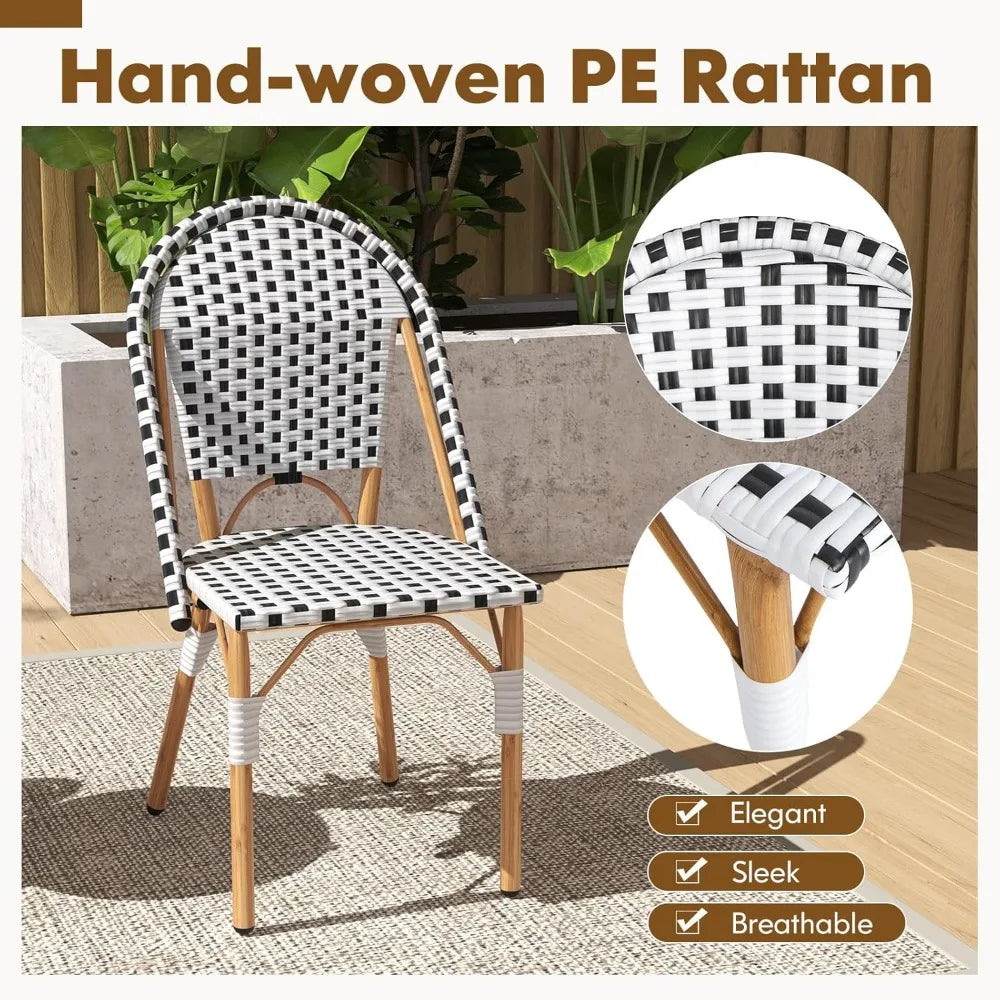 MKDK French Bistro Outdoor Dining Chair Set Of Four