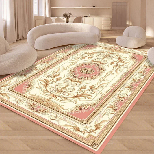 Vintage Rustic Rose Rug Shabby Floral Floor Carpet