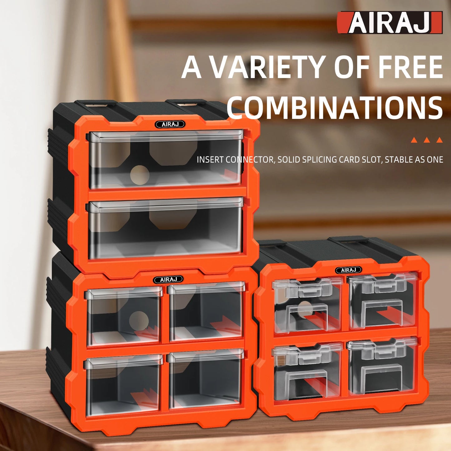 AIRAJ Multi-Grid Drawer Parts Box Wall-Mounted Screw Storage Solution