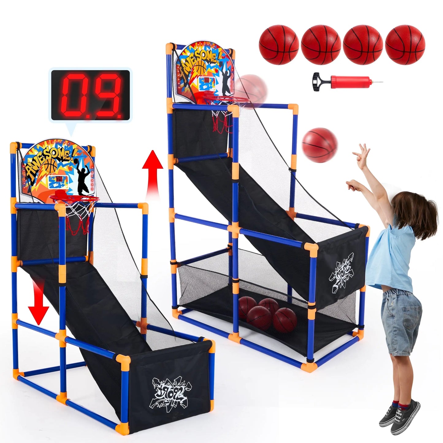 Joyfy LED Scoring Arcade Basketball Game Deluxe Stand