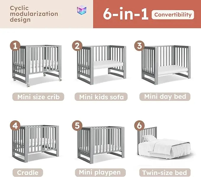 Devine In And Out EvoNest Convertible Mini Crib Wheels