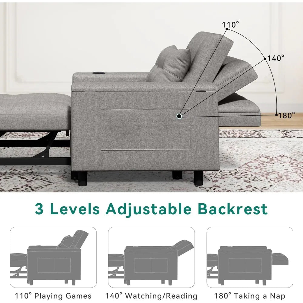 DAFIFY Sleeper Chair Bed 3In1 Convertible USB Ports