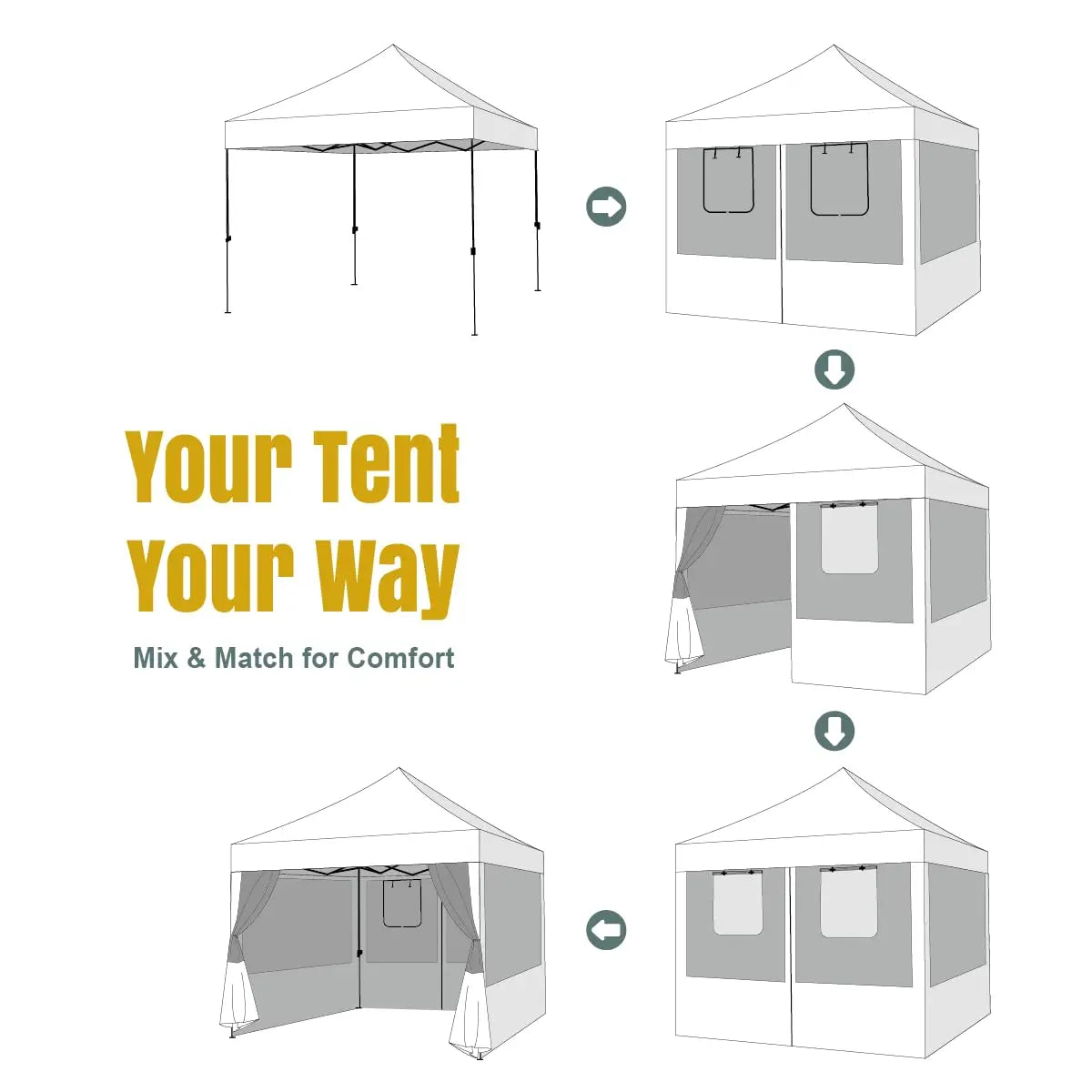 Pop Up Canopy Tent With Mosquito Netting And Centerlock Setup