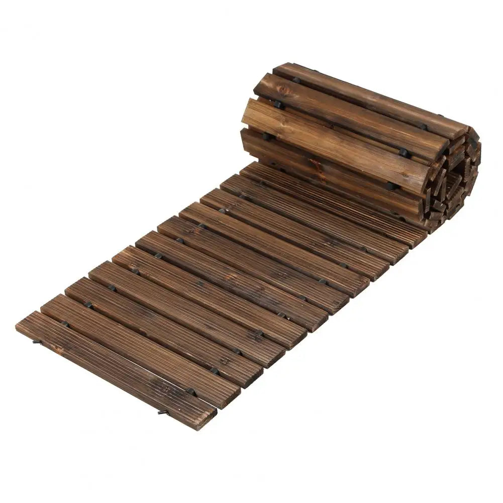 Roll Out Wooden Garden Pathway Outdoor Walkway Mat For Lawn