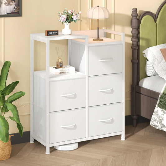 JHK Five Drawer Storage Chest With Raised Shelf Organizer