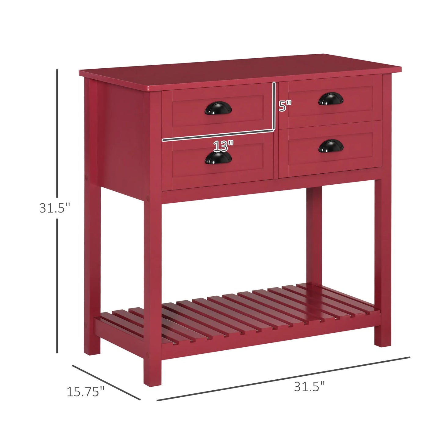 HOMCOM Sideboard Buffet Cabinet With 4 Drawers Storage