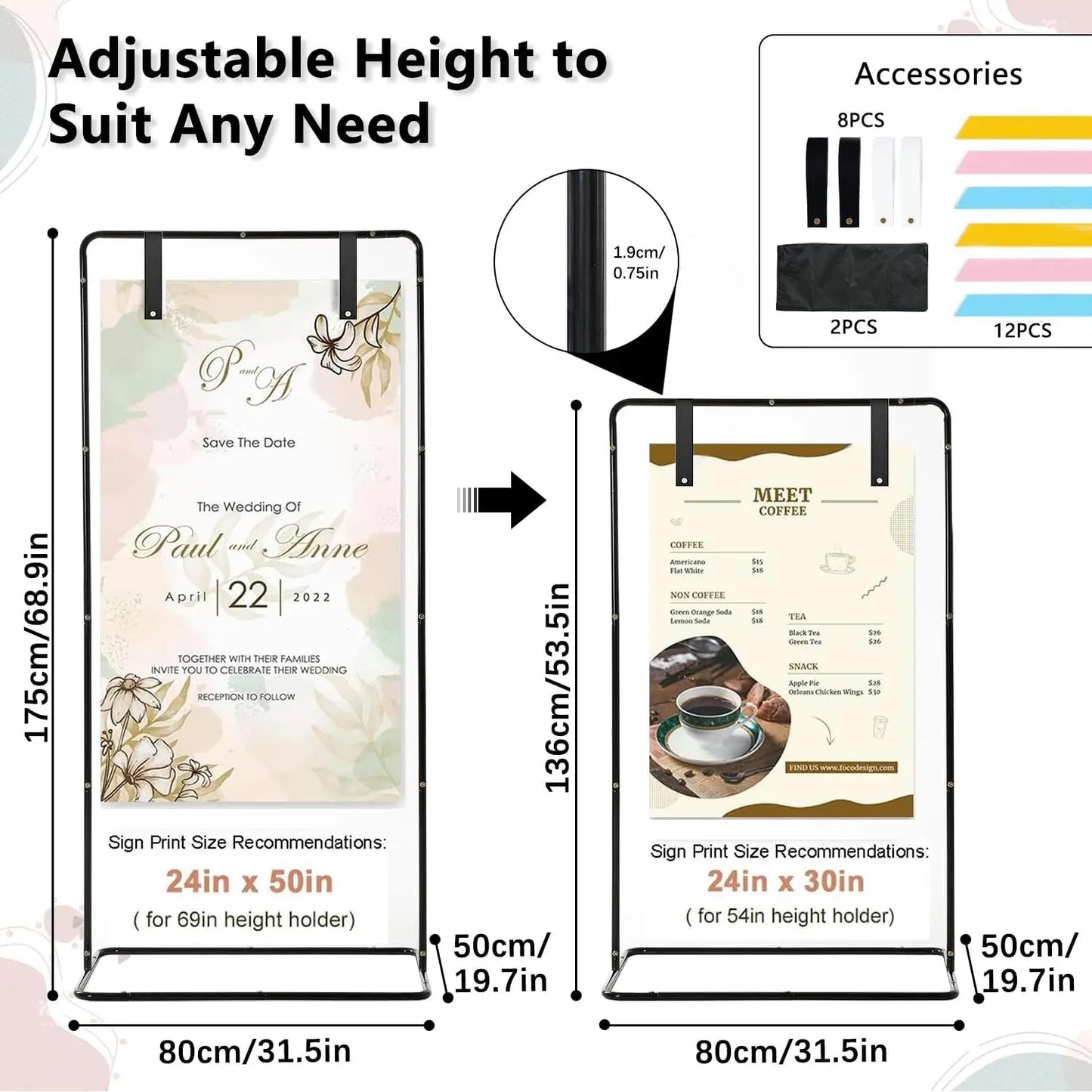 Hign-concerned Superpremium Wedding Welcome Sign Display Stand Durable Exhibition
