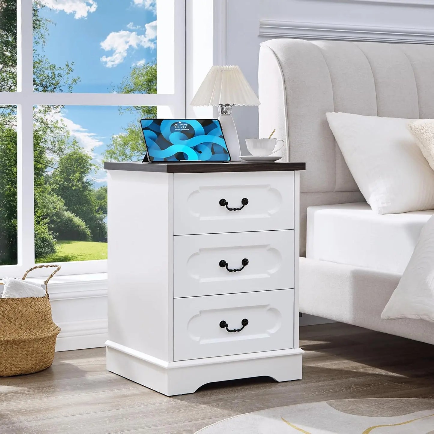 Farmhouse Cherry Wood Dresser Chest Of Drawers For Bedroom
