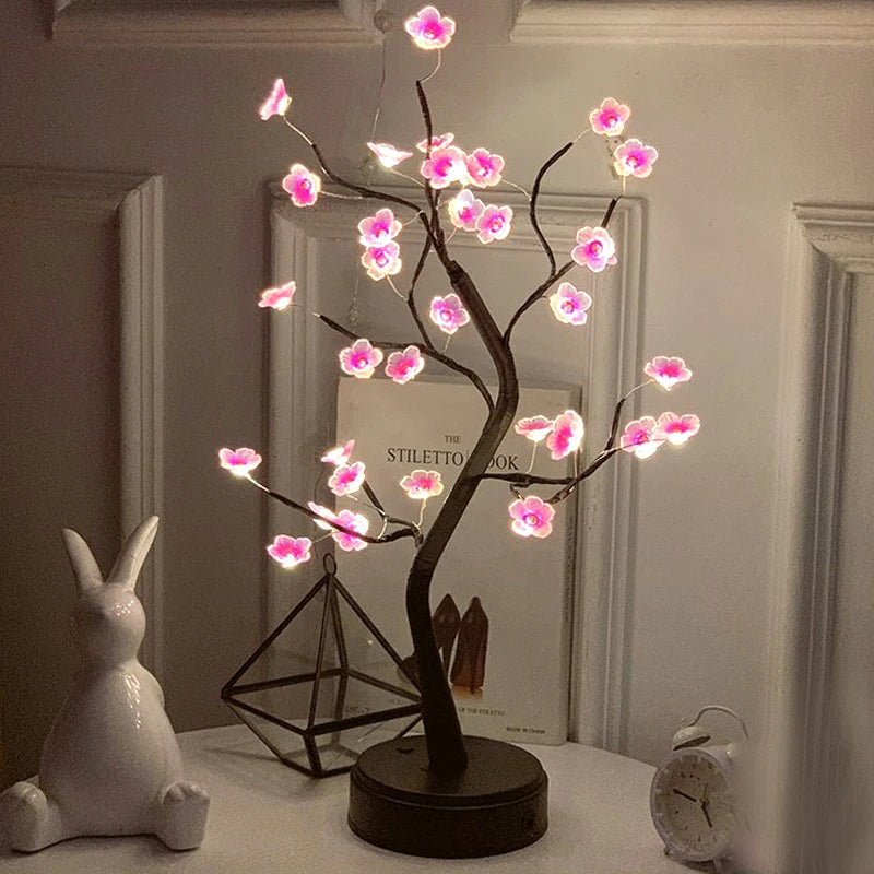 LED Golden Leaf Table Lamp Christmas Tree Night Light