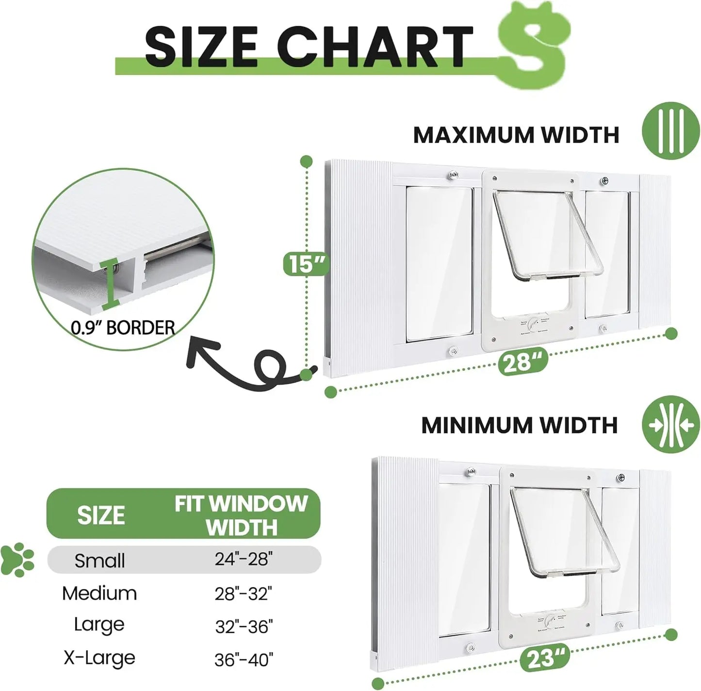 XMSJ Quick Fit Pet Window Door