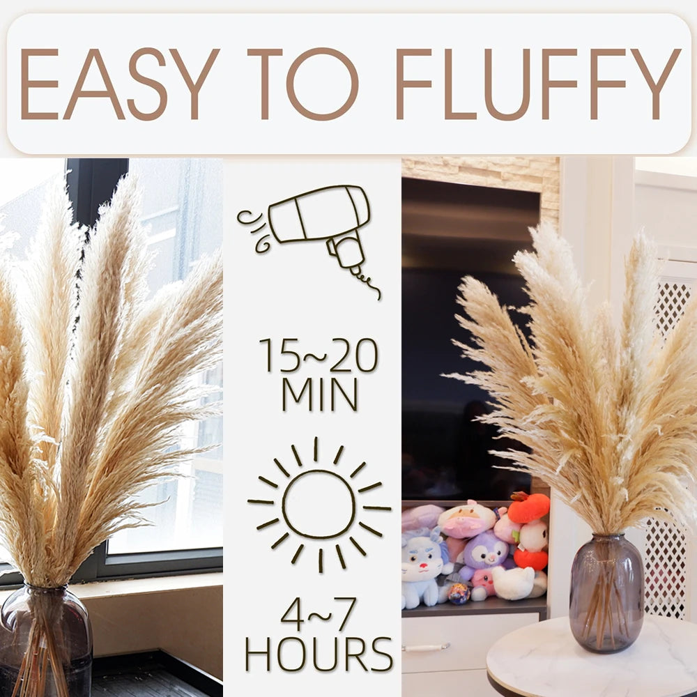 NONECN Dried Pampas Grass Decor 16Pcs Boho Neutral Bouquet