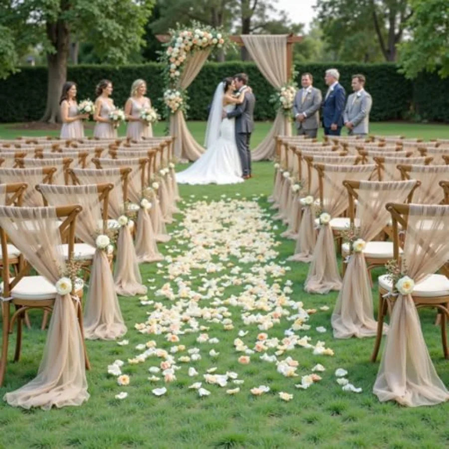 Wedding Backdrop Sheer Fabric Arch Drapery Curtain For Ceremony